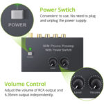 LiNKFOR Phono Preamp Mini Stereo Audio Low Noise MM Turntable Preamplifier